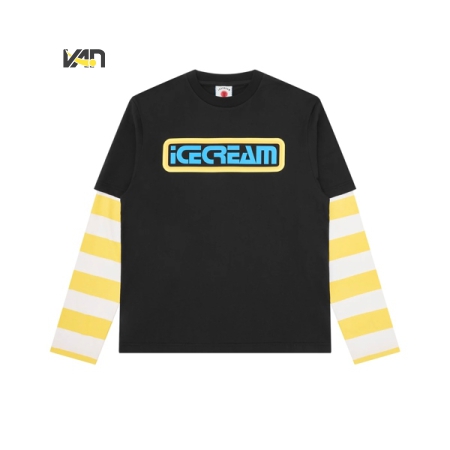 ÁO THỜI TRANG NAM ICE CREAM BBC VAULT STRIPE LAYERED TAY DÀI - VÀNG "ICLT26347"