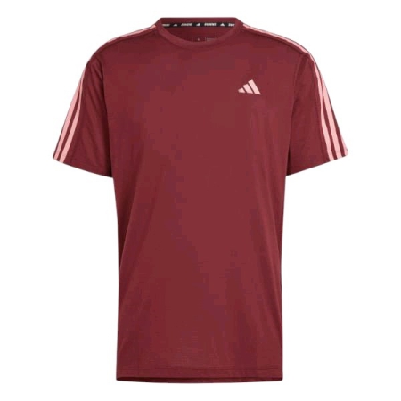 ÁO THUN THỂ THAO NAM ADIDAS BURGUNDY OWN THE RUN 3-STRIPES - ĐỎ " IS9585 "