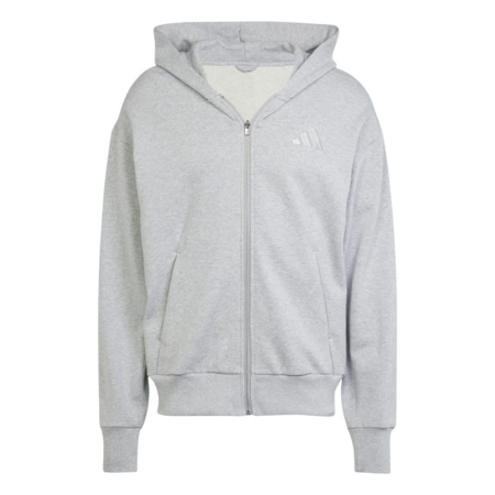 ÁO KHOÁC NAM ADIDAS HOODIE KHÓA KÉO VẢI THUN DA CÁ ALL SZN - XÁM - “JI6362”
