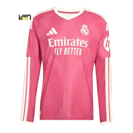 ÁO BÓNG ĐÁ ADIDAS REAL MADRID SÂN KHÁCH THỨ 3 TAY DÀI 26/27 PLAYER VERSION - HỒNG “KC3965”