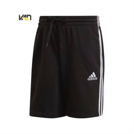 QUẦN NGẮN THỂ THAO ADIDAS VẢI THUN 3 SỌC ESSENTIALS - ĐEN “GK9597”