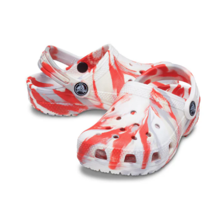 DÉP CROCS ĐỎ TRẮNG LOANG