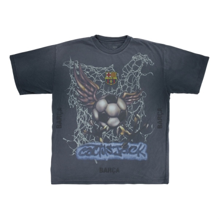 ÁO THUN THỜI TRANG BÓNG ĐÁ FC BARCELONA x TRAVIS SCOTT - XÁM "FQCJ-SS01"