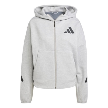 ÁO KHOÁC THỜI TRANG NỮ ADIDAS ZNE FULL ZIP HOODIE - XÁM “JD9593”