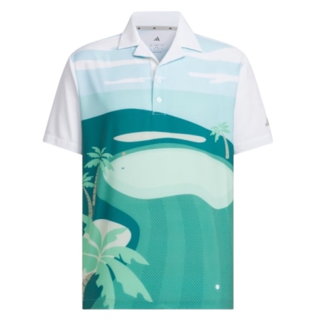 ÁO POLO THỜI TRANG ADIDAS PHỦ HOẠ TIẾT PG - XANH "JE7136"