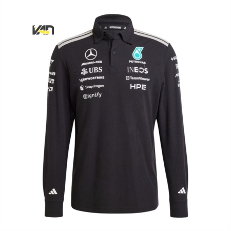 ÁO ĐẤU CÔNG THỨC 1 ADIDAS MERCEDES AMG POLO - ĐEN "KE5514"