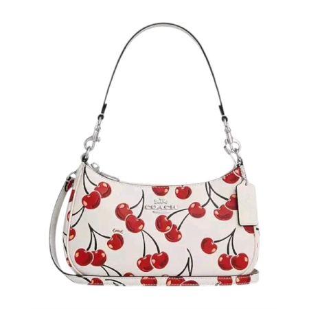 TÚI COACH TERI IN SIGNATURE CANVAS WITH CHERRY PRINT IN CHALK - TRẮNG " CZ774 "
