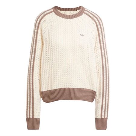 ÁO THỜI TRANG ADIDAS SWEATSHORT CỔ TRÒN DỆT KIM ADICOLOR - KEM - CTY - "JD0907"