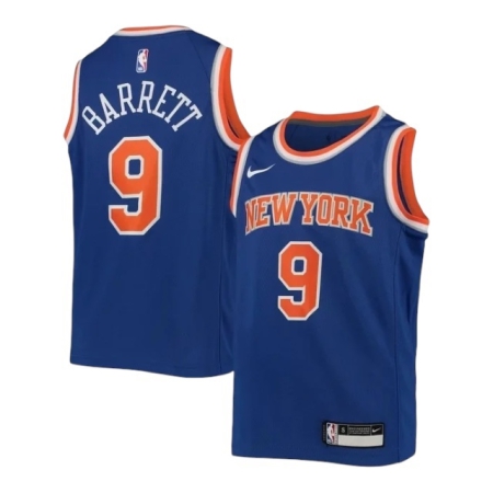ÁO BÓNG RỔ NIKE NEW YORK KNICKS NAMESET BARRETT #9 - XANH “DN2015-400”