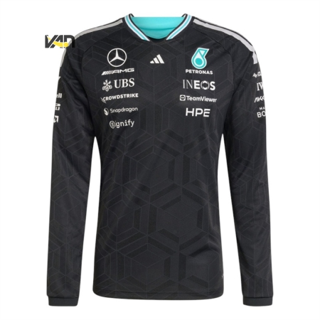 ÁO ĐẤU CÔNG THỨC 1 ADIDAS MERCEDES AMG PETRONAS FORMULA ONE TEAM TAY DÀI - ĐEN “KE5309”