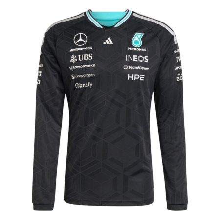 ÁO ĐẤU CÔNG THỨC 1 ADIDAS MERCEDES AMG PETRONAS FORMULA ONE TEAM TAY DÀI - ĐEN “KE5309”