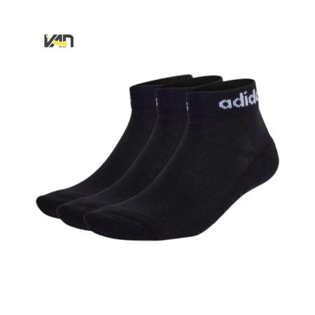 TẤT / VỚ ADIDAS CỔ THẤP CÓ ĐỆM LINEAR - ĐEN “IC1303”