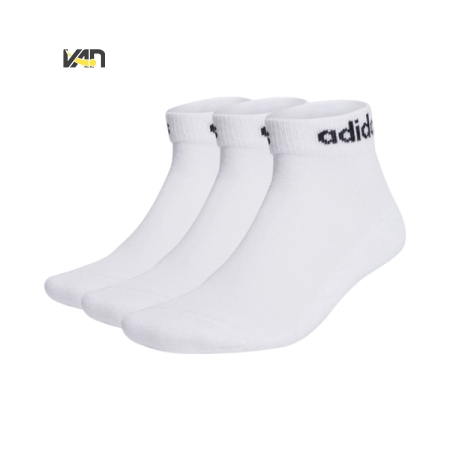 TẤT / VỚ ADIDAS CỔ THẤP CÓ ĐỆM LINEAR - TRẮNG “HT3457”