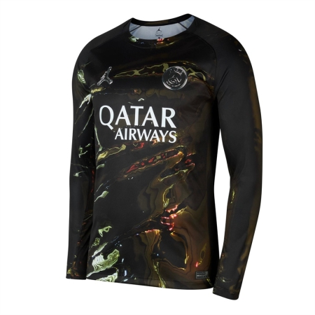 ÁO BÓNG ĐÁ NIKE PSG X JORDAN 25/26 FAN VERSION TAY DÀI - ĐEN “IB3146-011”