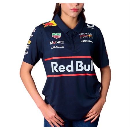 ÁO ĐẤU CÔNG THỨC 1 NỮ CASTORE POLO RED BULL RACING TEAM - XANH “TF9865-020”
