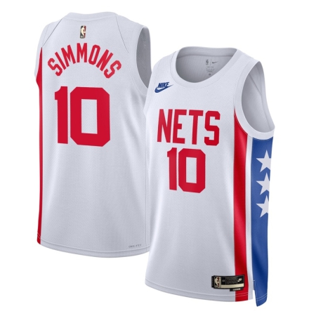 ÁO BÓNG RỔ NIKE BROOKLYN NETS NAMESET SIMMONS #10 - TRẮNG “DO9444-103”