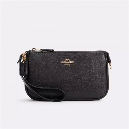 TÚI COACH NOLITA 19 DA TRƠN BASIC - ĐEN “C1985”