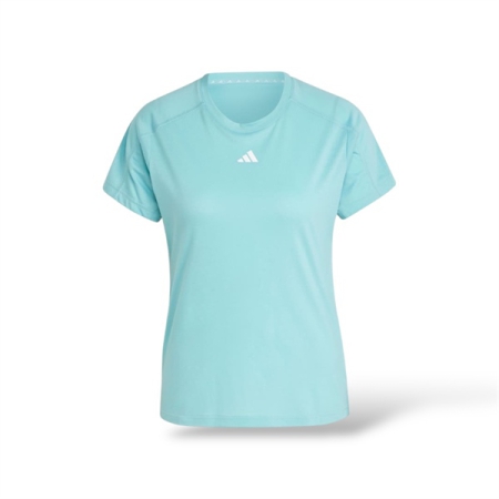 ÁO THỂ THAO NỮ ADIDAS CỔ TRÒN MINIMAL BRANDING TRAIN ESSENTIALS AEROREADY - XANH “IX1016”