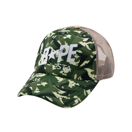 NÓN THỜI TRANG BAPE X CLOT EGRA CAMO TRUCKER CAP - XANH