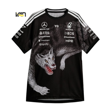 ÁO ĐẤU CÔNG THỨC 1 NỮ ADIDAS Y-3 MERCEDES AMG PETRONAS FORMULA ONE TEAM DRIVER - ĐEN “KQ9844”