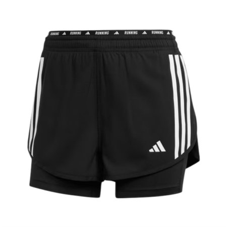 QUẦN NGẮN CHẠY BỘ NỮ ADIDAS 2 TRONG 1 - ĐEN "IN1445"