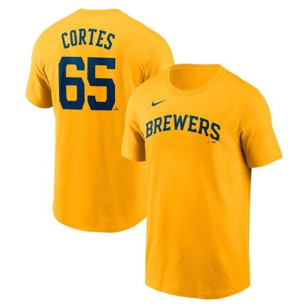 ÁO BẦU DỤC NIKE MILWAUKEE BREWERS NESTOR NAMESET CORTES #65 - VÀNG “N199-79Q-MZ9-CBJ”